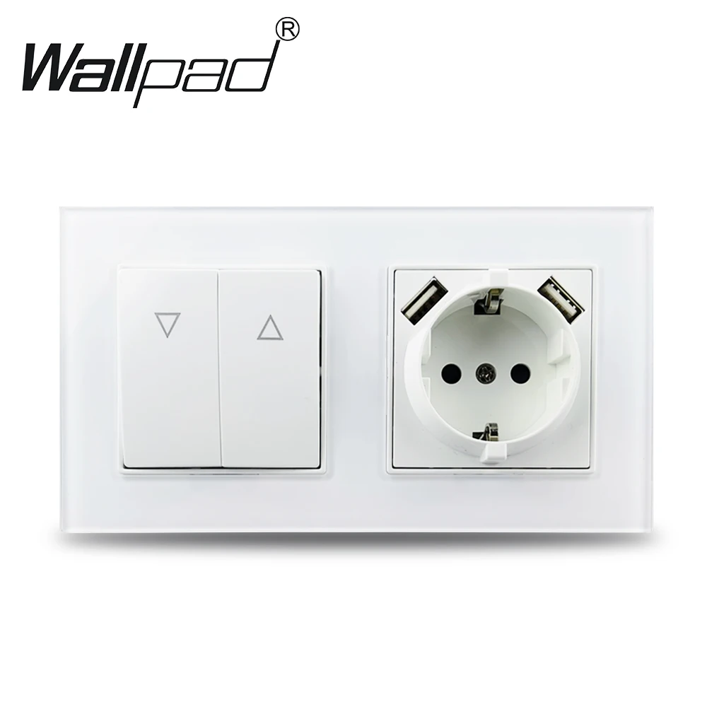 Touch Light Switch With EU Wall Socket Black 1 Gang 1 Way Led Interruptor Crystal Dark Blue Backlight Wallpad Home Improvemet