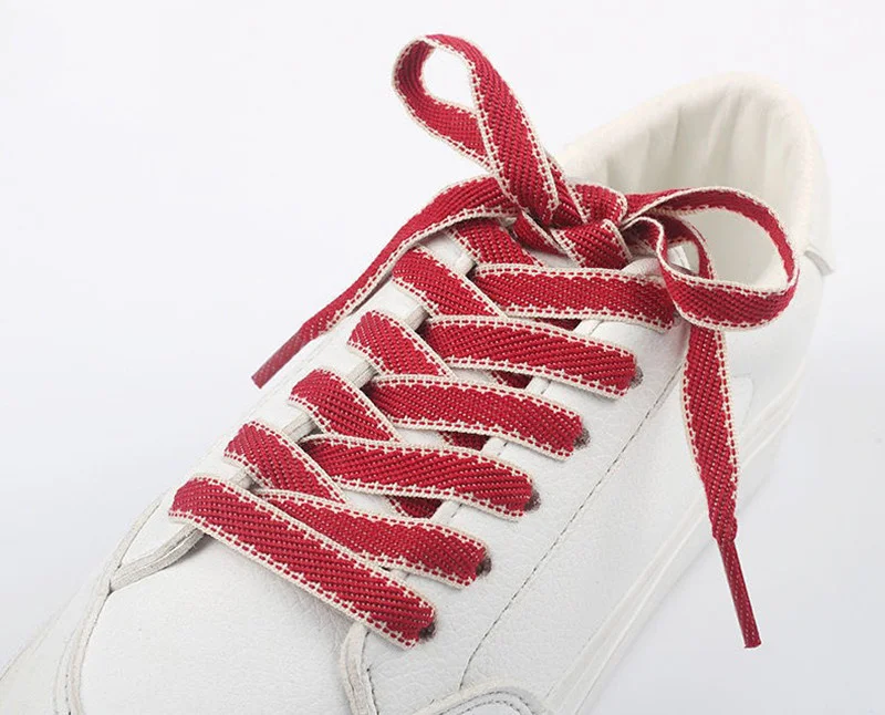 1 Pair Polyester Flat White Shoes Laces Women Men Colorful Leather Sports Casual Canvas Shoelaces Strings Dropship