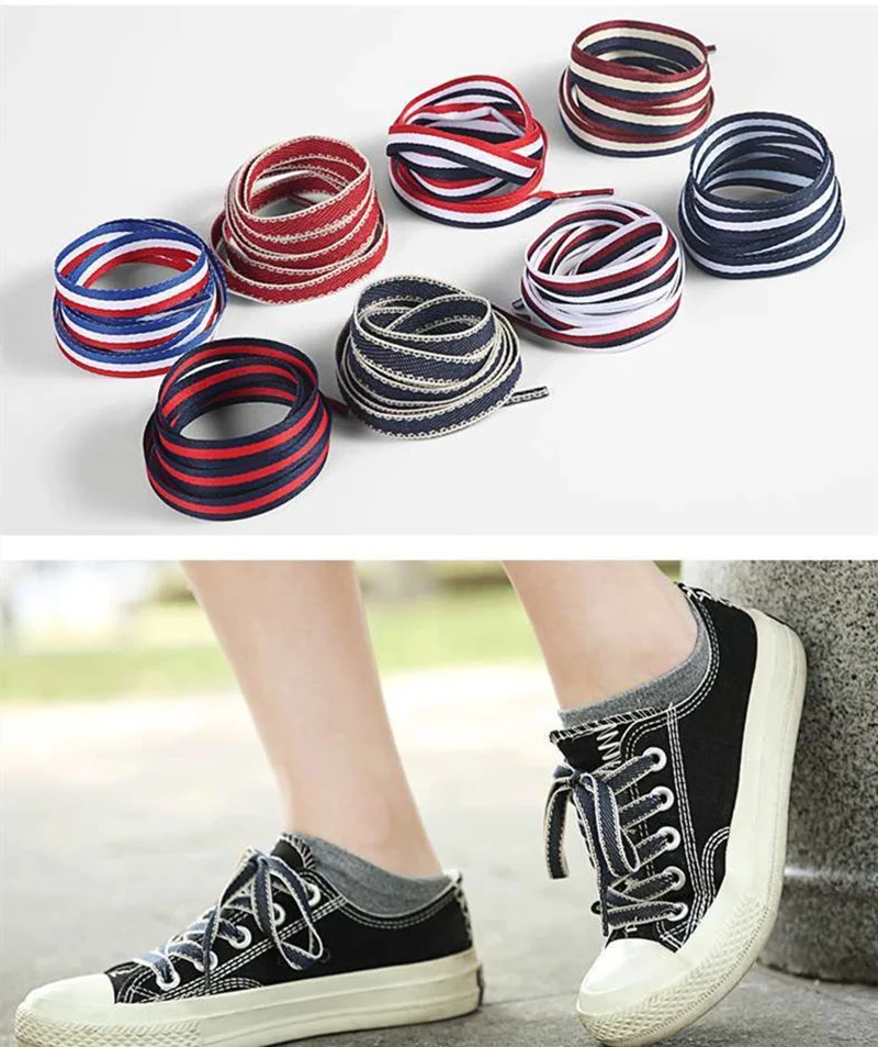 1 Pair Polyester Flat White Shoes Laces Women Men Colorful Leather Sports Casual Canvas Shoelaces Strings Dropship