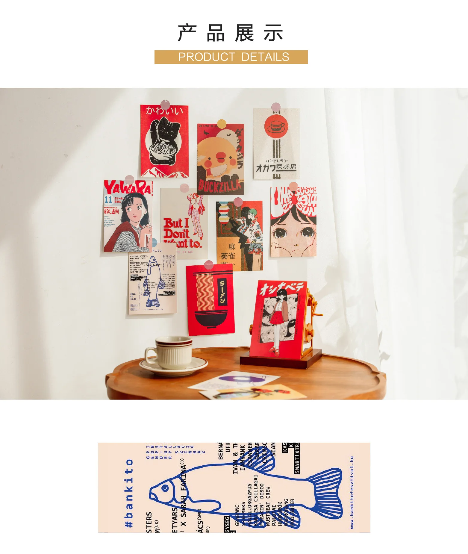 Japanese Showa Vintage Cartoon Girl Postcard Cute Photo Props Room Background Wall Creative Diy Kawaii 30 Sheets Free Sticker