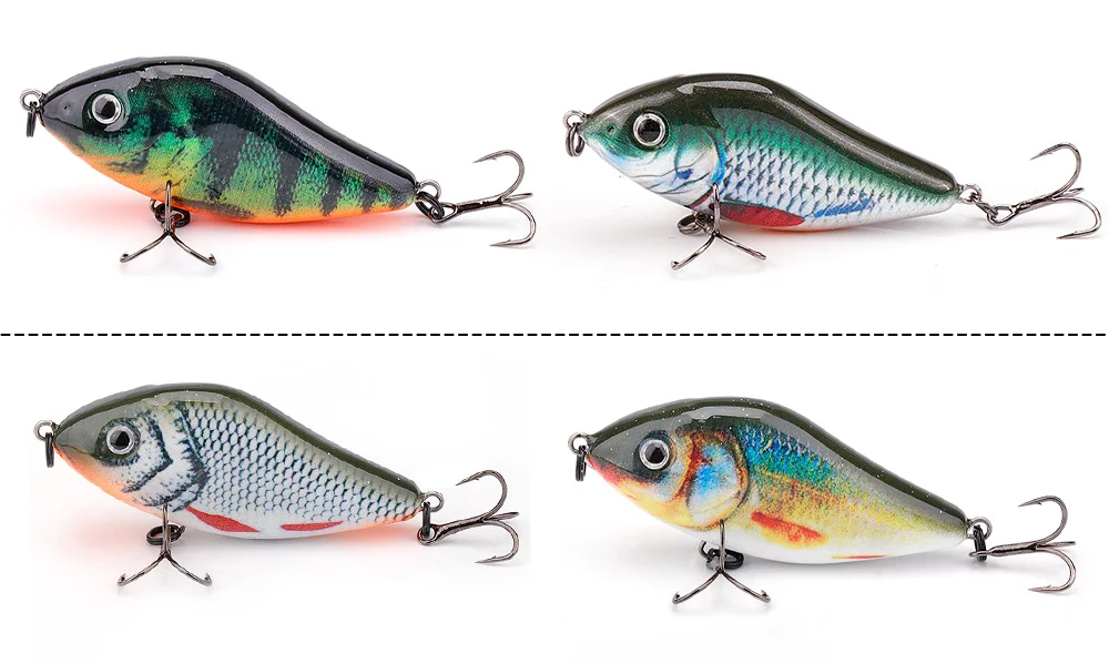 GOBASS Sinking Slider Jerkbait VIB Wobbler Fishing Lure 60mm 13g Ratlin Hard Artificial Bait For Winter Fishing Tackle Pike Bass