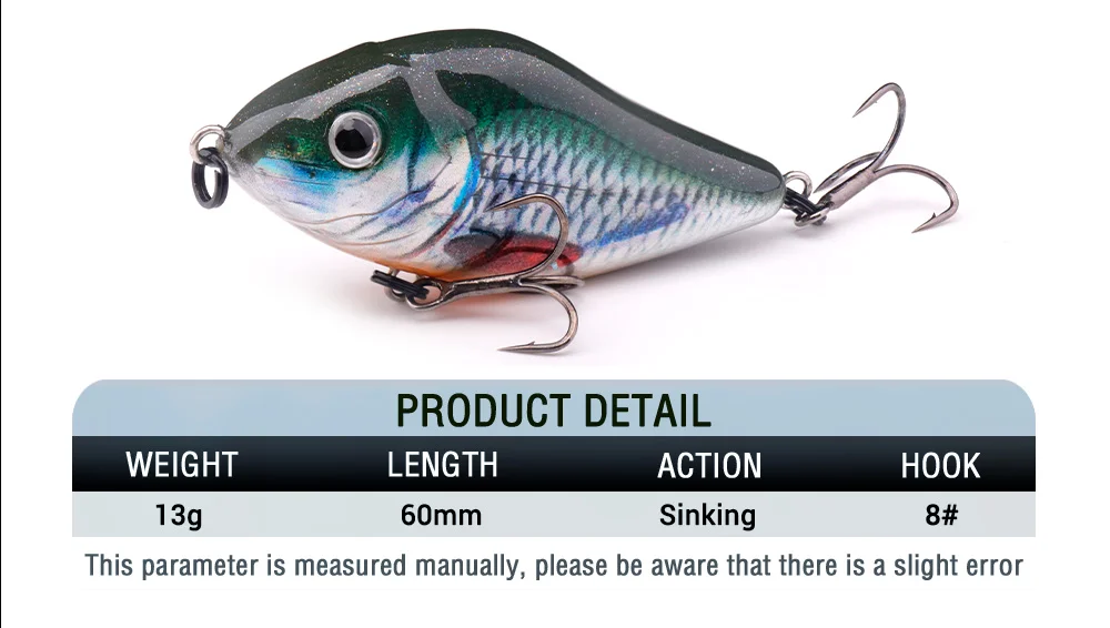GOBASS Sinking Slider Jerkbait VIB Wobbler Fishing Lure 60mm 13g Ratlin Hard Artificial Bait For Winter Fishing Tackle Pike Bass