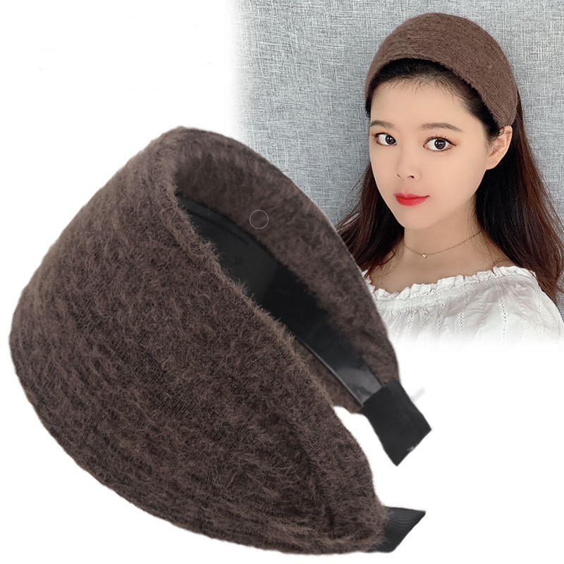Autumn and Winter Wide-Brimmed Wool Headband Female Elegant Graceful Toothed Warm Accessories Hair Bands for Women