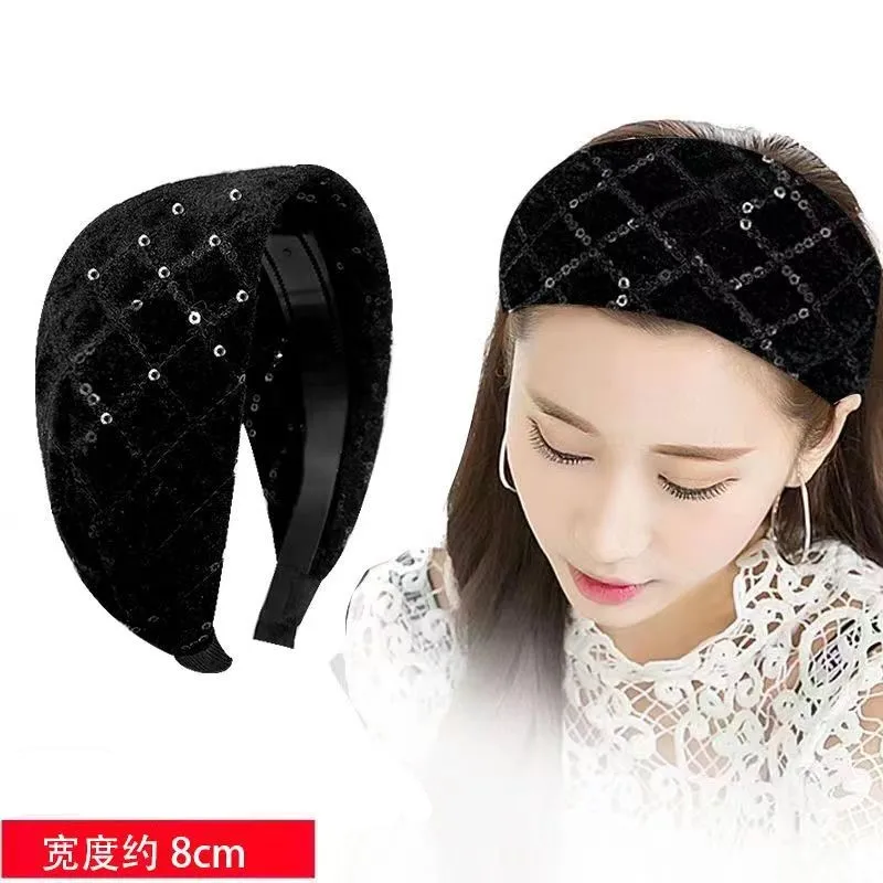 Autumn and Winter Wide-Brimmed Wool Headband Female Elegant Graceful Toothed Warm Accessories Hair Bands for Women