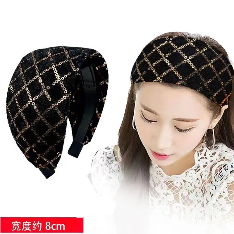 Autumn and Winter Wide-Brimmed Wool Headband Female Elegant Graceful Toothed Warm Accessories Hair Bands for Women