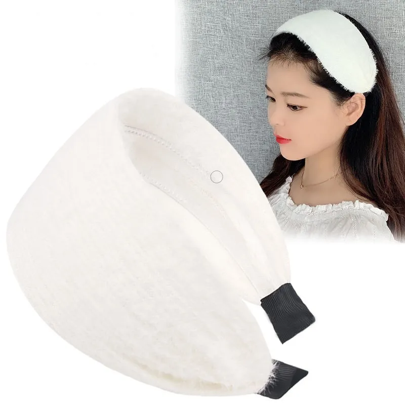 Autumn and Winter Wide-Brimmed Wool Headband Female Elegant Graceful Toothed Warm Accessories Hair Bands for Women