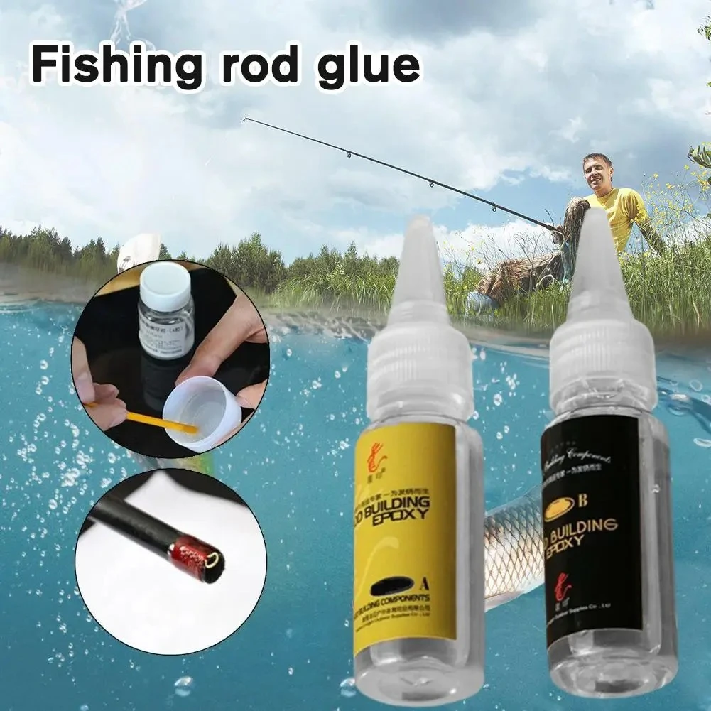 2Pcs DIY Fishing Tools Repair Epoxy Resin AB Glue For Fishing Rods Transparent Twine Fishing Rod Paint Accessories