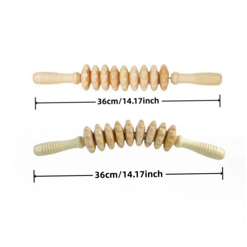 Wood Therapy Fasci Massage Tools, Curved Wooden Massage Roller Cellulite Reduction and Muscle Tension (Wood)