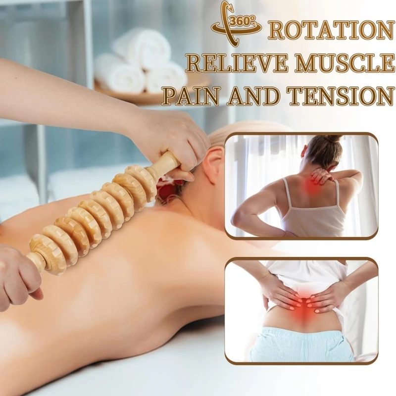 Wood Therapy Fasci Massage Tools, Curved Wooden Massage Roller Cellulite Reduction and Muscle Tension (Wood)
