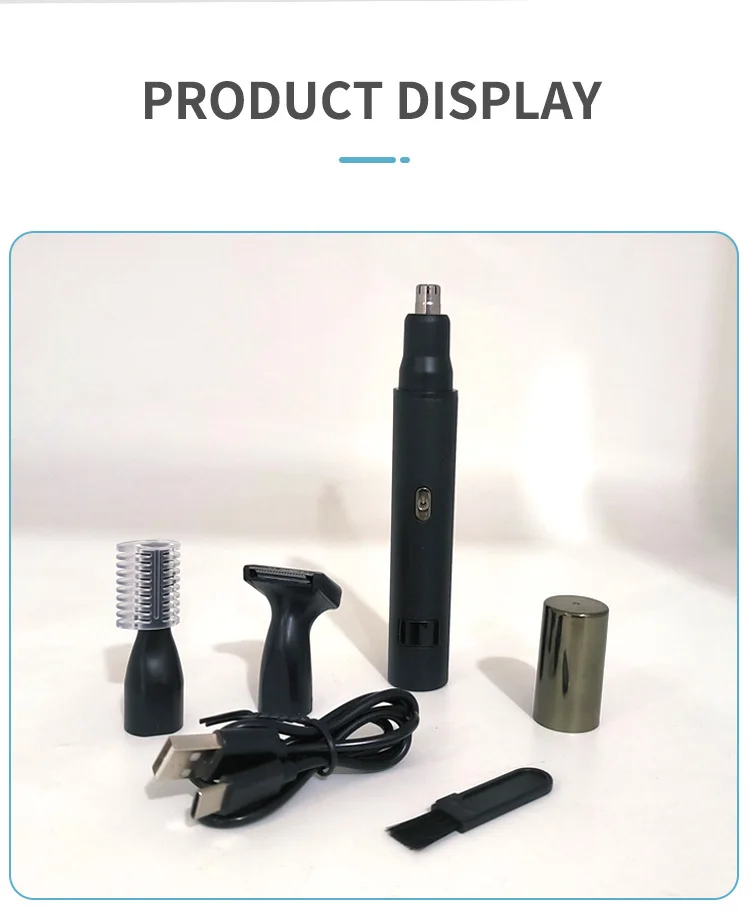 Electric Nose Ear Hair Trimmer for Men Painless Rechargeable Eyebrows Beard Hair Clipper Shaver 3 in 1 Nose Hair Trimmer