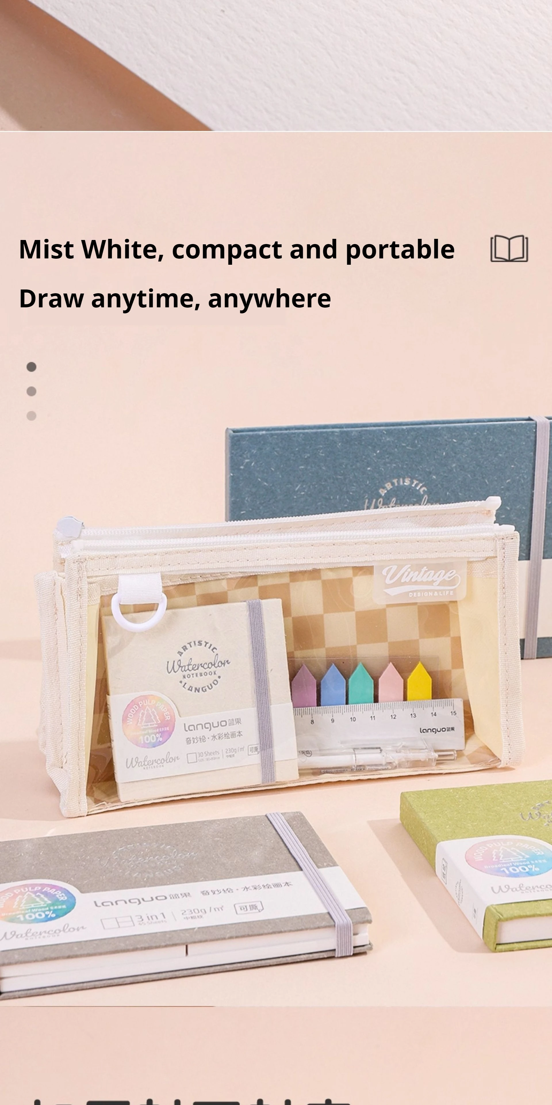 100% Cotton Watercolor Drawing Book Languo Thick Paper 230g/300g Pocket Sketchbook Tearable Art Supplies Marker Painting Paper