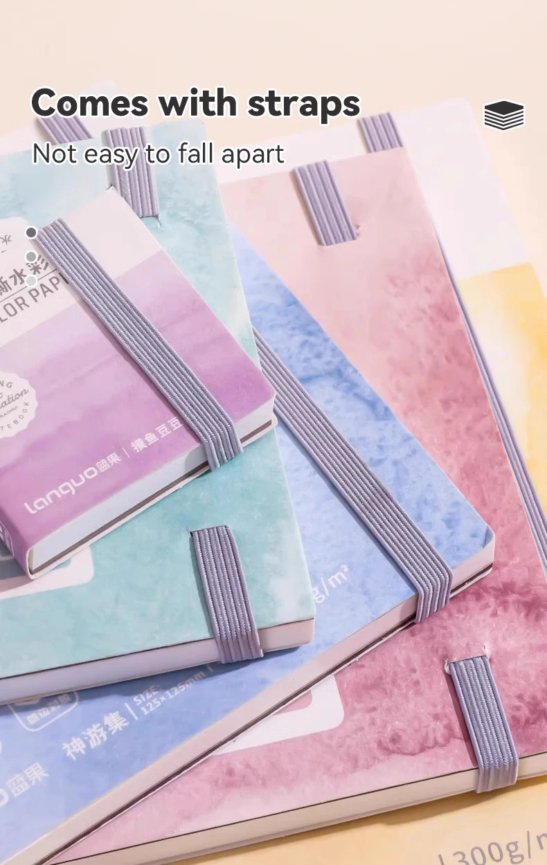 100% Cotton Watercolor Drawing Book Languo Thick Paper 230g/300g Pocket Sketchbook Tearable Art Supplies Marker Painting Paper