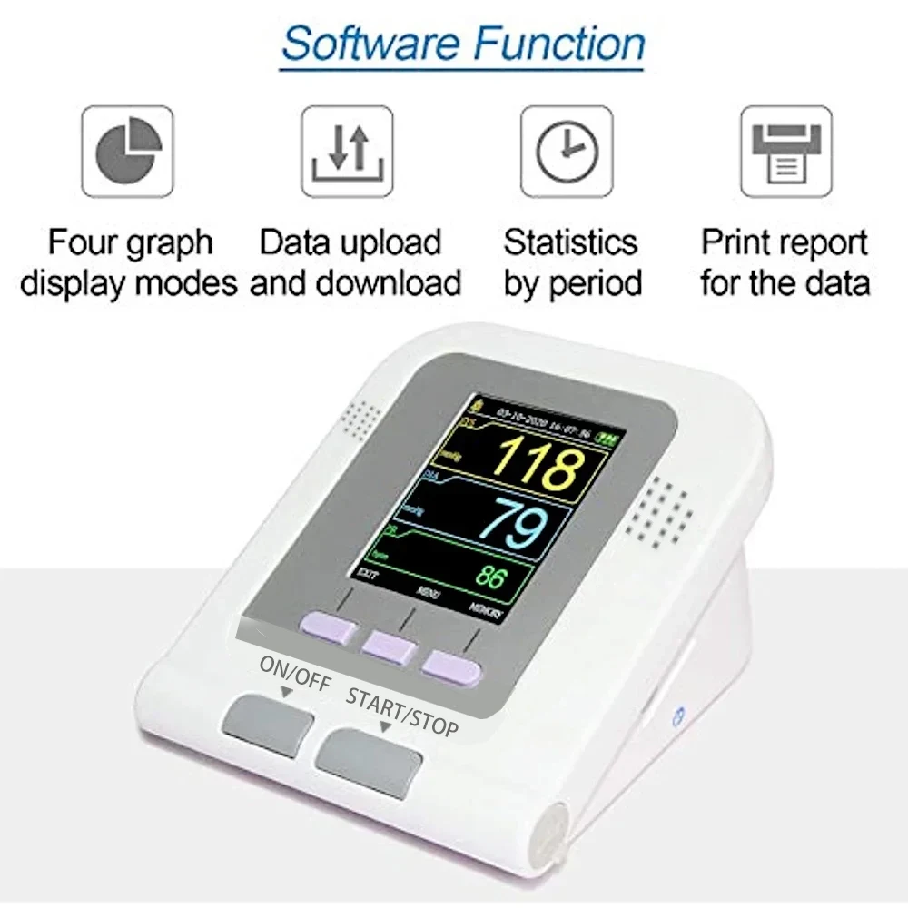 Choosable Neonate Cuff OR SpO2 Probe CONTEC08A Digital Blood Pressure Monitor Pediatric NIBP Software Sphygmomanometer