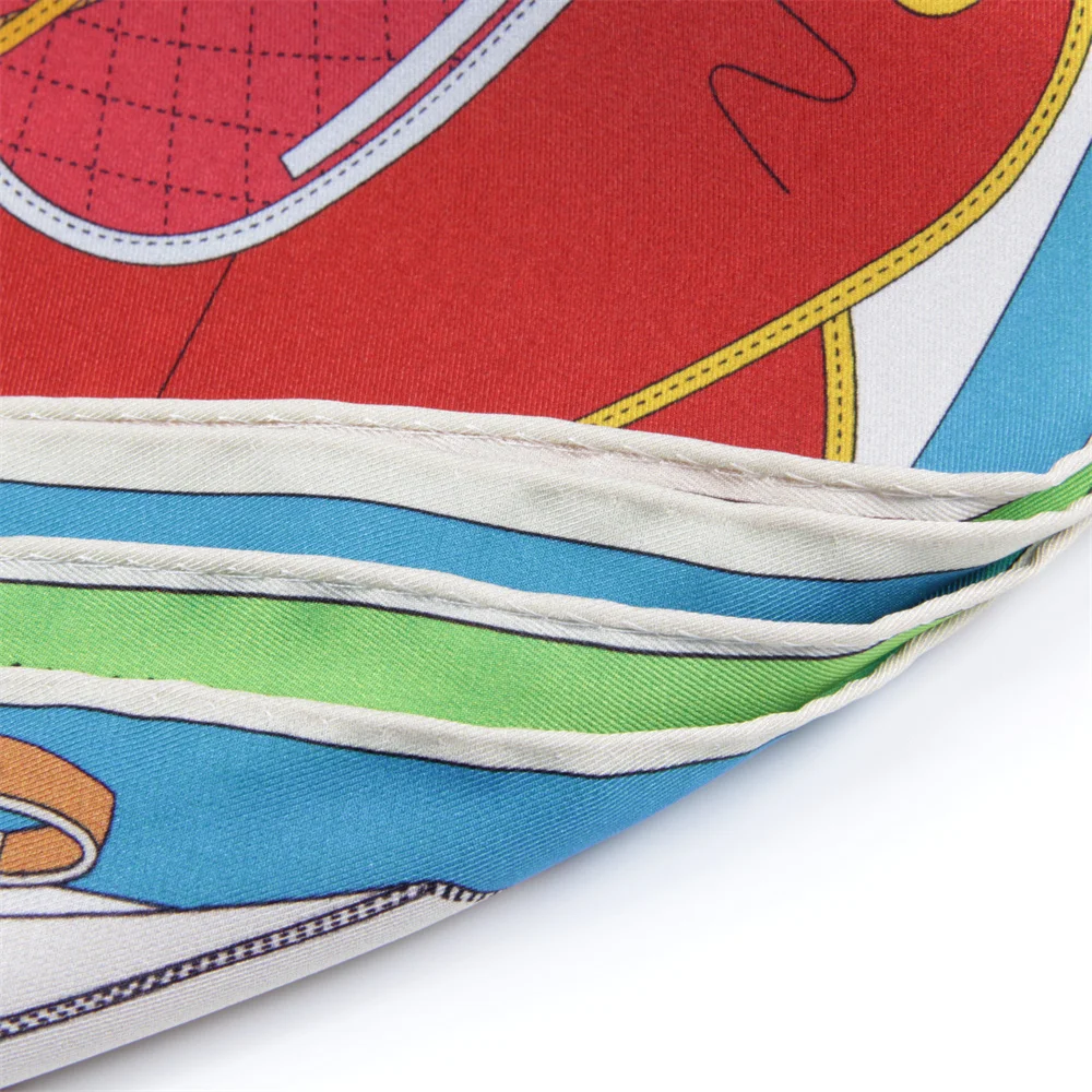 POBING Curled Twill Silk Scarf Women Luxury Tiger Double Side Printed Square Scarves Wraps Echarpes Foulards Femme Hijab 70CM