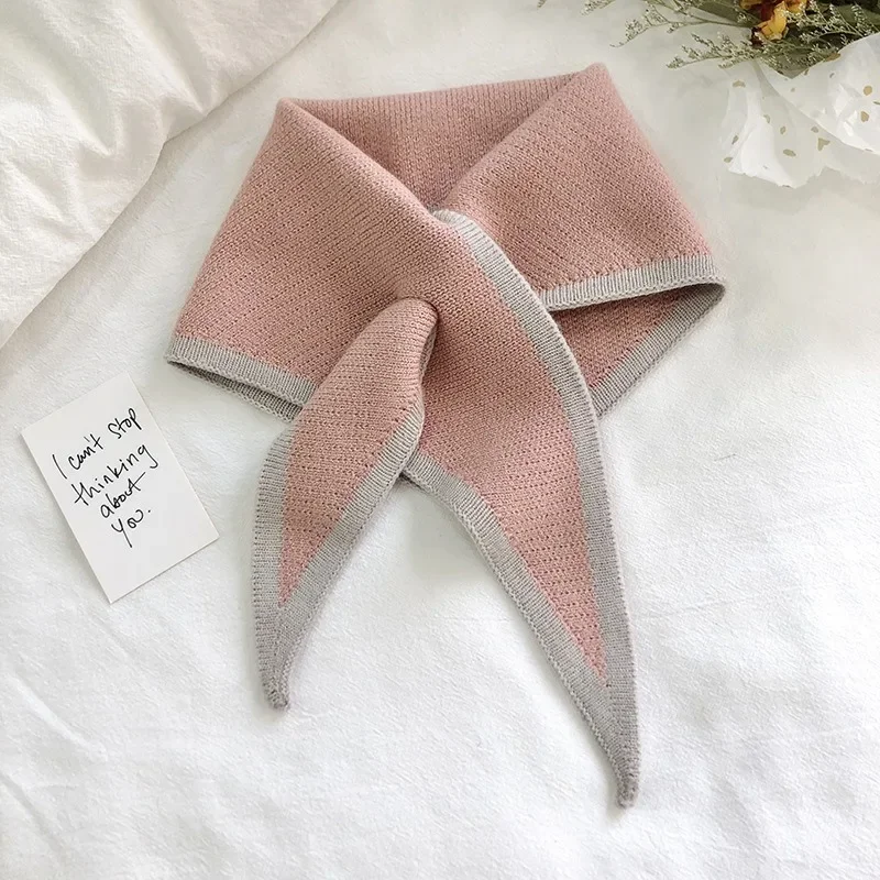 Women Autumn Warm Fake Collars Small Shawl Female Knit Scarf Girls Shirt False Collar for Sweater Dress Shirt Detachable Collar