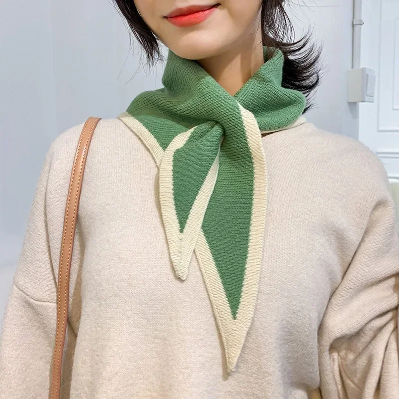 Women Autumn Warm Fake Collars Small Shawl Female Knit Scarf Girls Shirt False Collar for Sweater Dress Shirt Detachable Collar