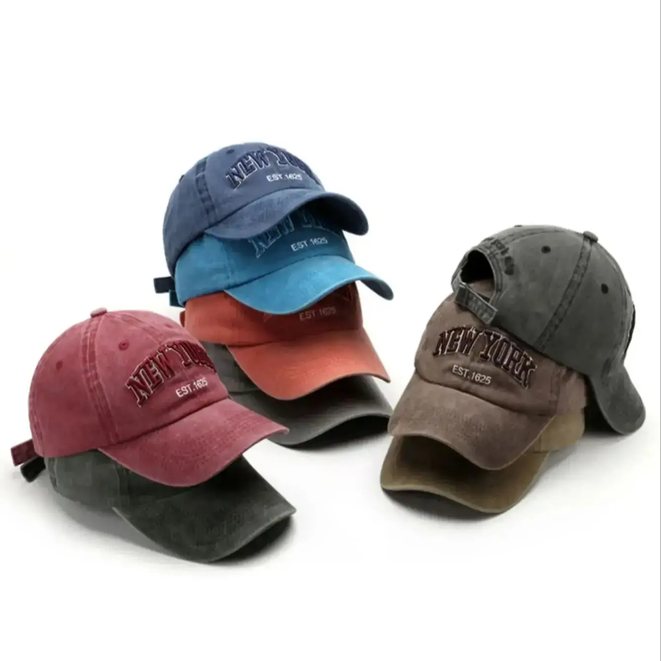1 unisex all season wearing pure cotton washed letters NEW YORK fashionable baseball cap