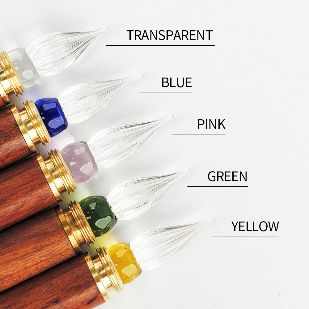 SeamiArt 1pc Wood Handle Glass Dip Pen for Calligraphy Students Writing Stationery Gift Fountain Pen Stationery Supplies