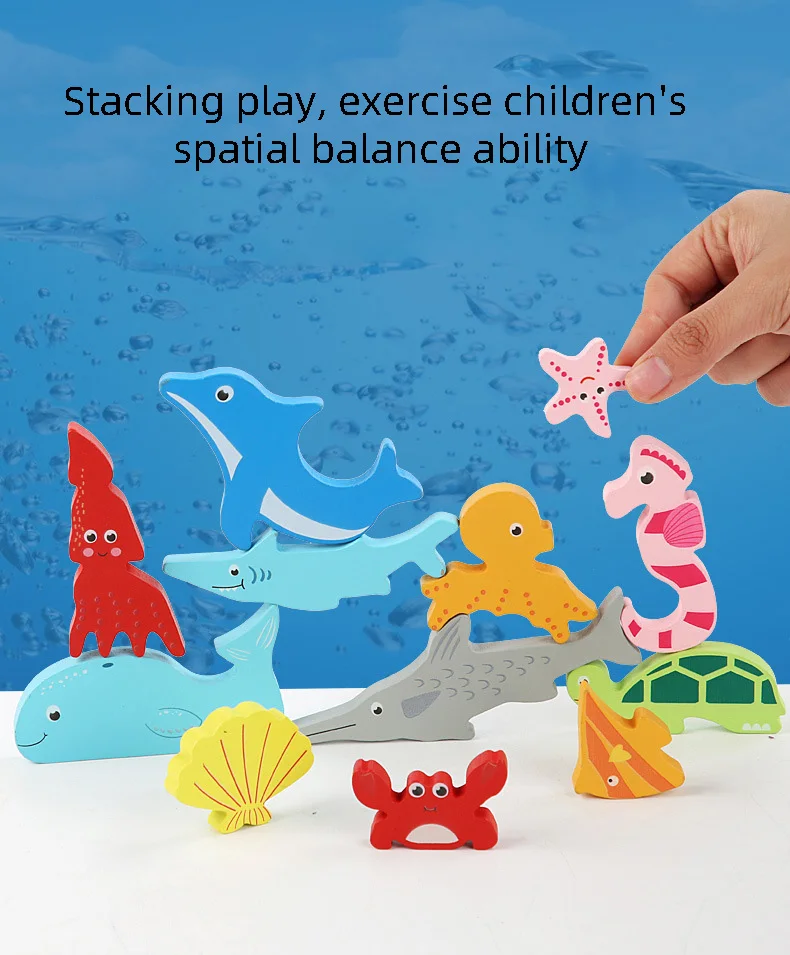 Children Montessori Wooden Toys Block Cartoon Animal Three-dimensional Jigsaw Puzzle Early Education Grab Board 3d Puzzle Toys