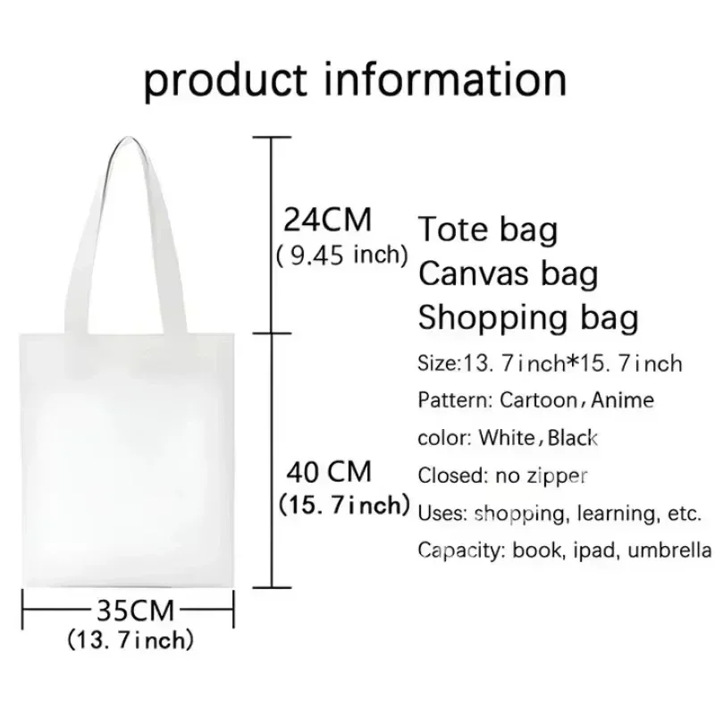 Totoro Studio Ghibli Fashion Print Ladies Shopping Bag Handbag Foldable Reusable Harajuku Style Bag Student Tote Bag Storage Bag