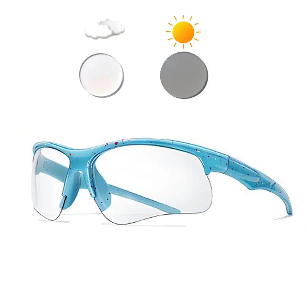 New UV400 Photochromic Cycling Sunglasses Men Women Outdoor Mtb Bicycle Sun Glasses Running Eyewear Sport Bike Windproof Goggles