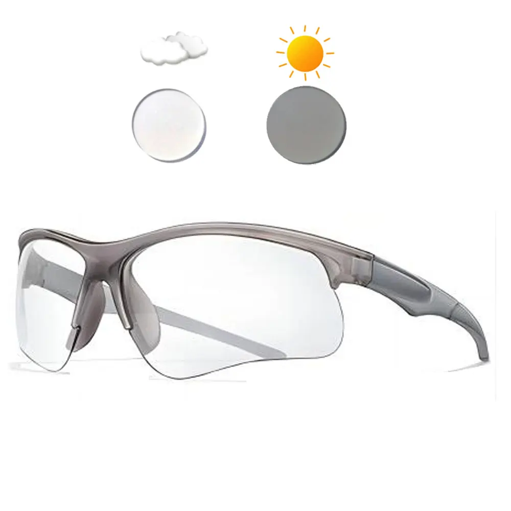 New UV400 Photochromic Cycling Sunglasses Men Women Outdoor Mtb Bicycle Sun Glasses Running Eyewear Sport Bike Windproof Goggles
