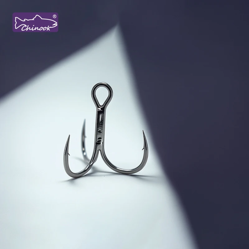 12pcs Chinook Fishing Hooks Treble 4X Strong High Carbon Steel Sea Fishing Hooks for Hard Lures Freshwater Saltwater