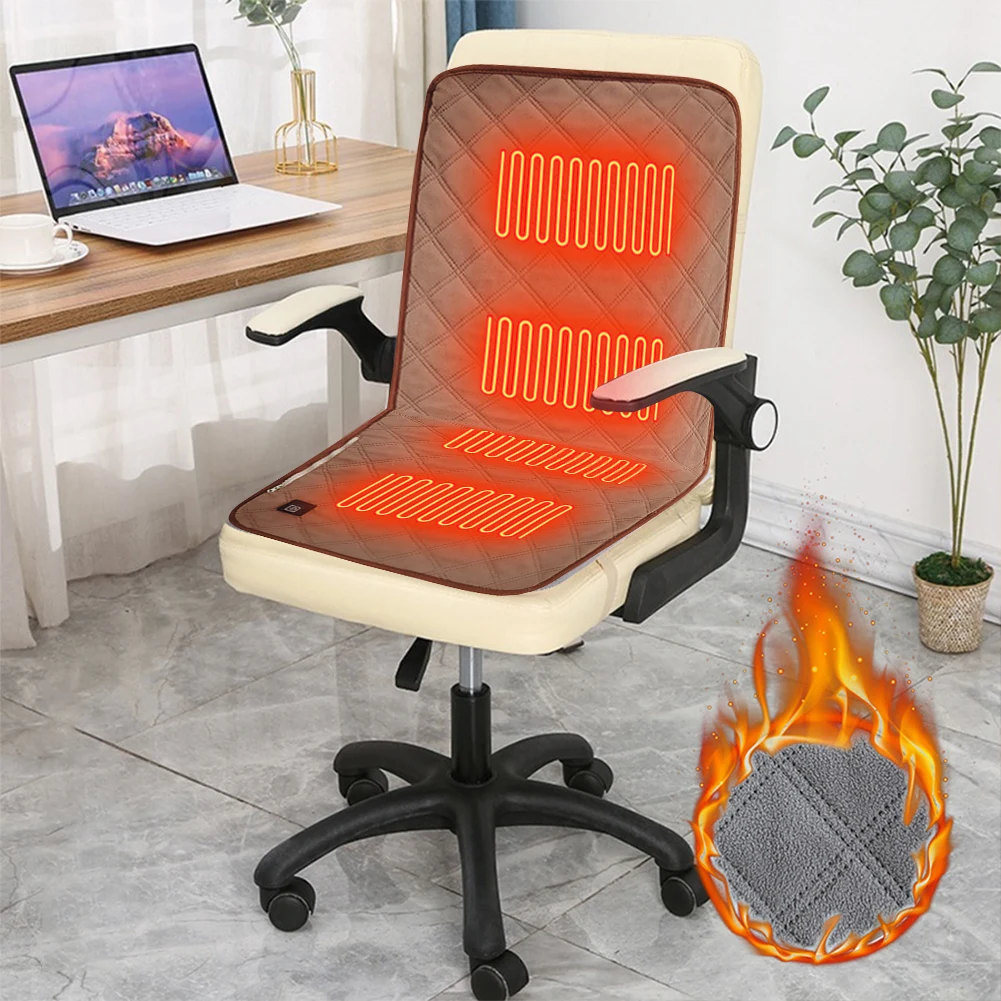 4 Zones Heated Seat Cushion Mat USB Electric Heating Pad Outdoor Camping Chair Heated Cushion 3 Gears Temperature Foot Warmer