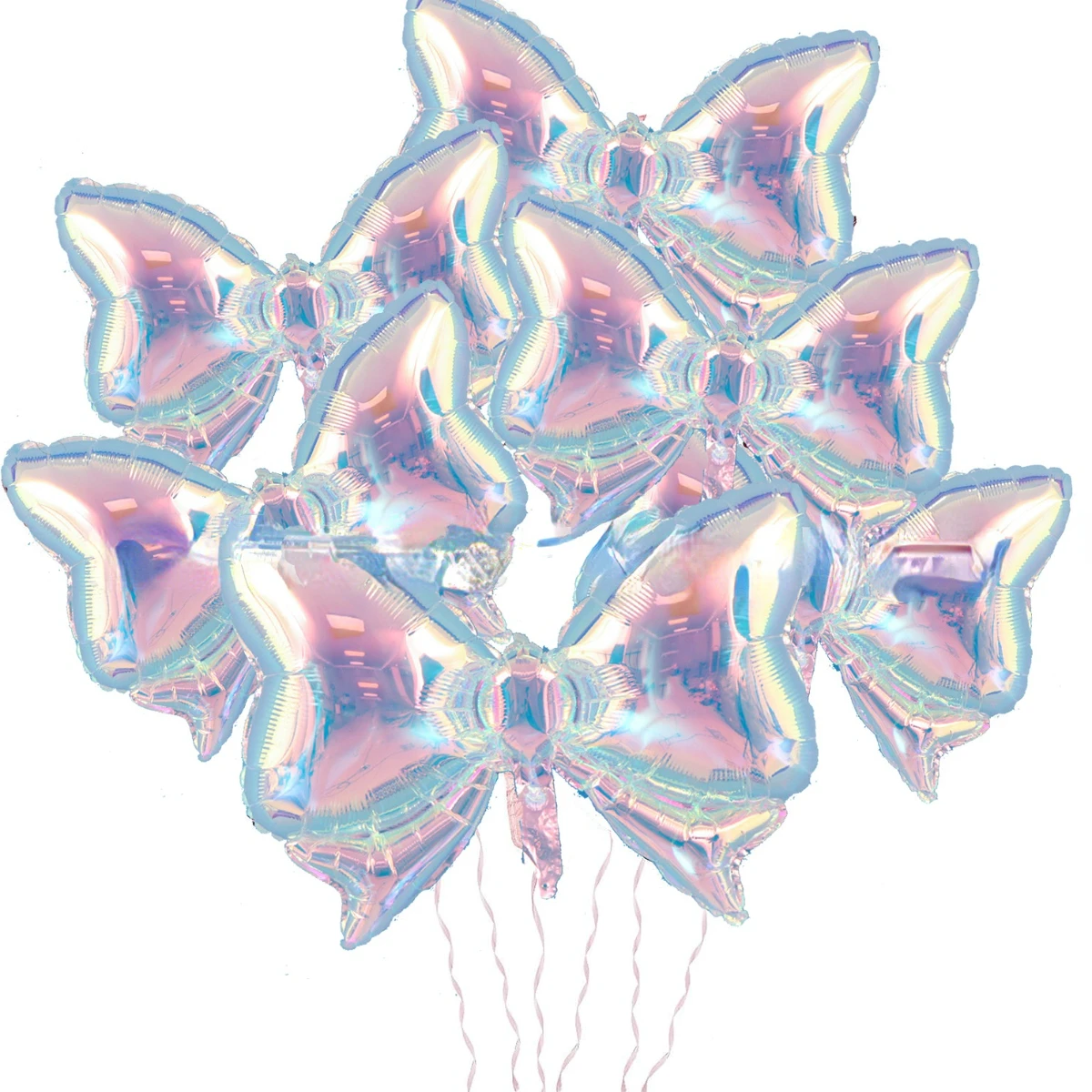 Personalized Colorful Butterfly Transparent Bow Aluminum Film Balloon, Birthday Party Cake Balloon Anniversary Background Decora