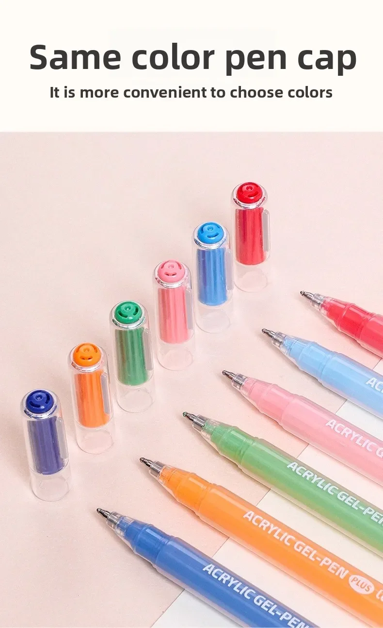 LANGUO 144/6 Colors Acrylic Gel Pen 1.0mm Large Capacity Student Writing Pen Painting Drawing Office School Supplies Stationery