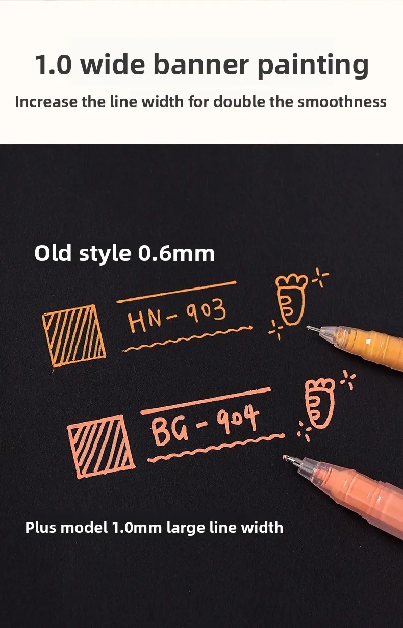 LANGUO 144/6 Colors Acrylic Gel Pen 1.0mm Large Capacity Student Writing Pen Painting Drawing Office School Supplies Stationery