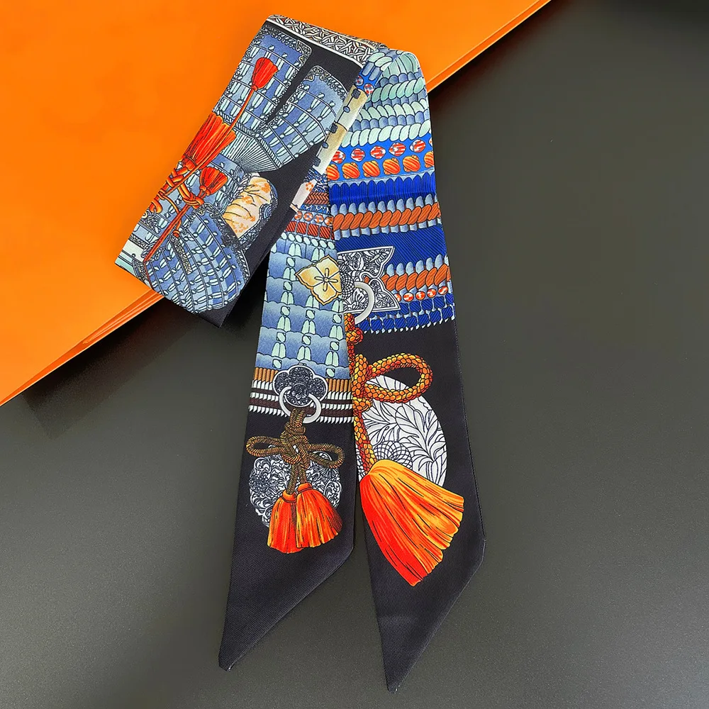 2025 Hot Fashion Decorative Handbag Handle Strap Bag Twill Silk Scarf Tied Bag Ribbon Long Streamer Women's Headband 5*90cm
