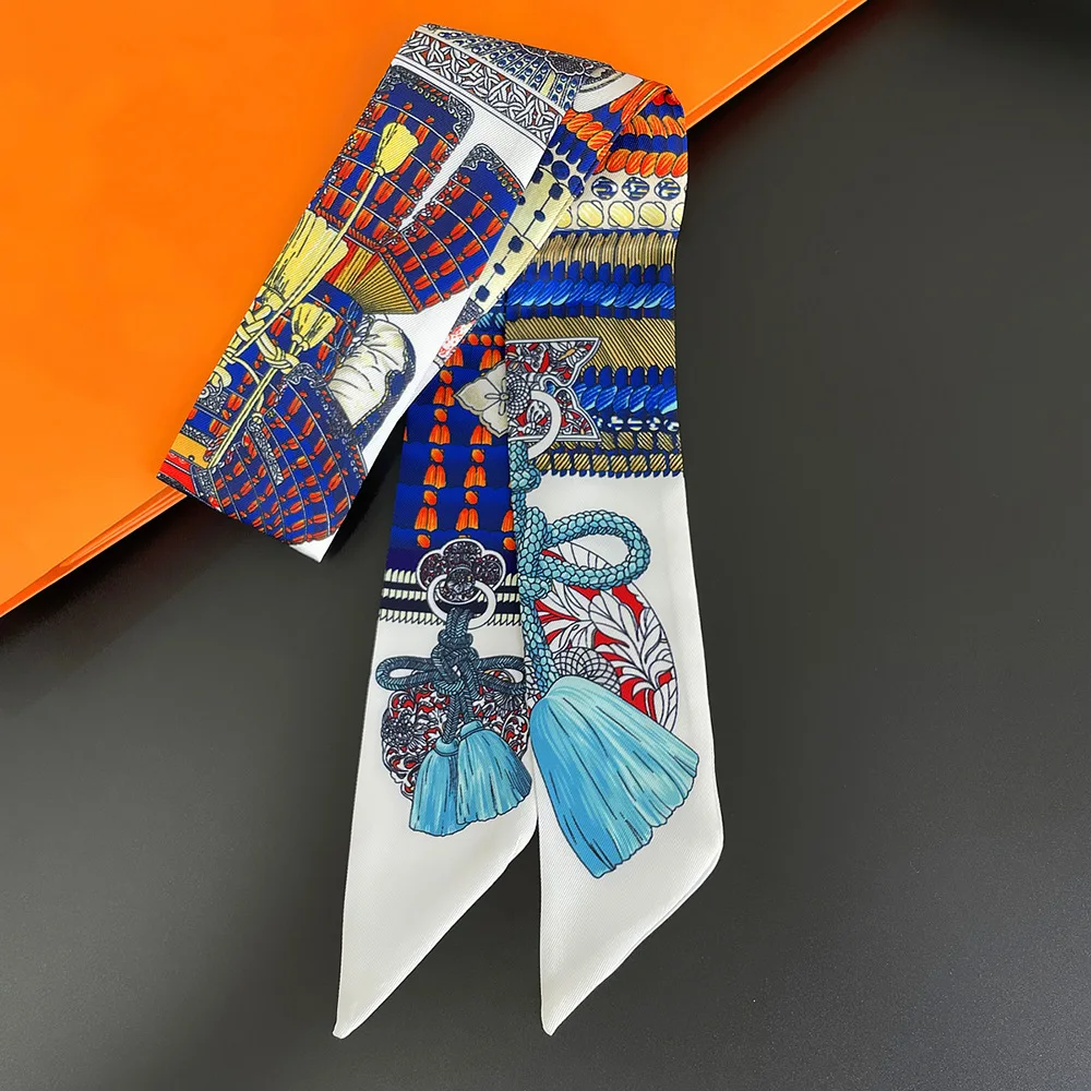 2025 Hot Fashion Decorative Handbag Handle Strap Bag Twill Silk Scarf Tied Bag Ribbon Long Streamer Women's Headband 5*90cm