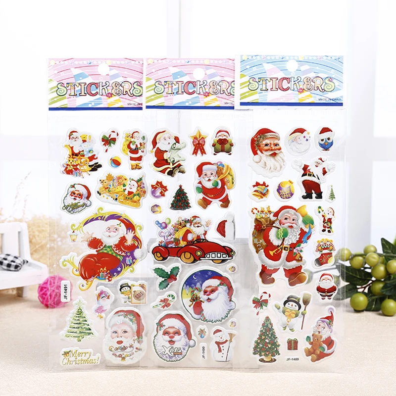 10/20/30Sheets Christmas Party Stickers Birthday Christmas Party Gathering Gift for Girl Boy Stationery Stickers Santa Claus TMZ