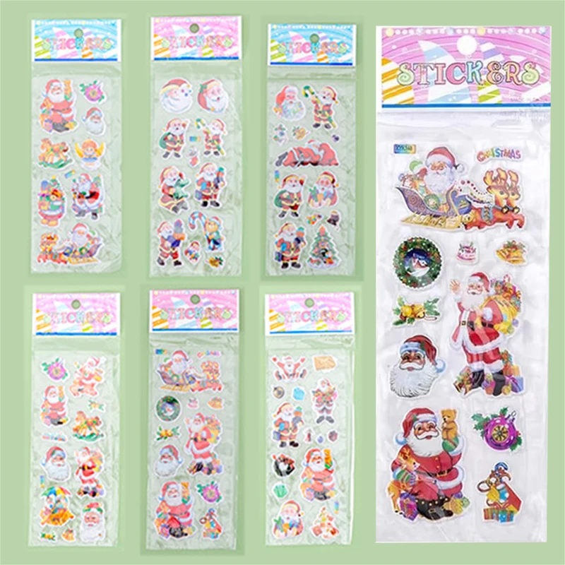 10/20/30Sheets Christmas Party Stickers Birthday Christmas Party Gathering Gift for Girl Boy Stationery Stickers Santa Claus TMZ