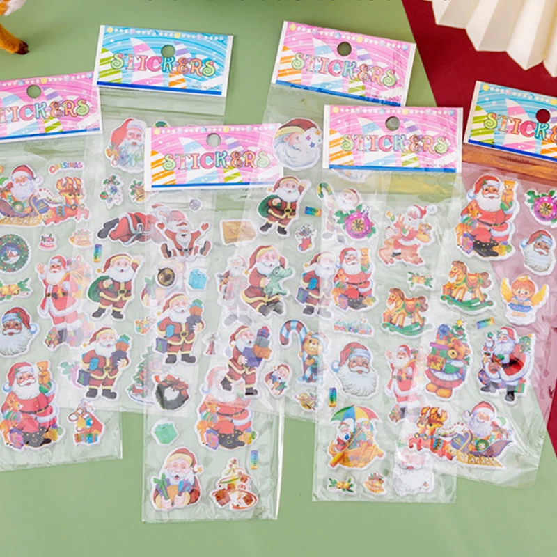 10/20/30Sheets Christmas Party Stickers Birthday Christmas Party Gathering Gift for Girl Boy Stationery Stickers Santa Claus TMZ