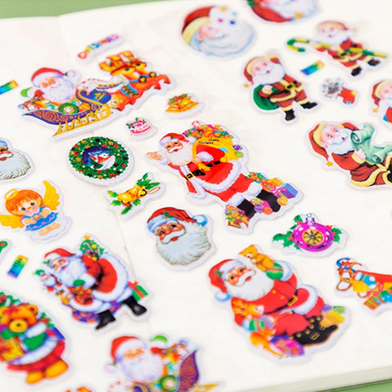 10/20/30Sheets Christmas Party Stickers Birthday Christmas Party Gathering Gift for Girl Boy Stationery Stickers Santa Claus TMZ