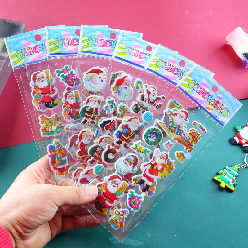 10/20/30Sheets Christmas Party Stickers Birthday Christmas Party Gathering Gift for Girl Boy Stationery Stickers Santa Claus TMZ