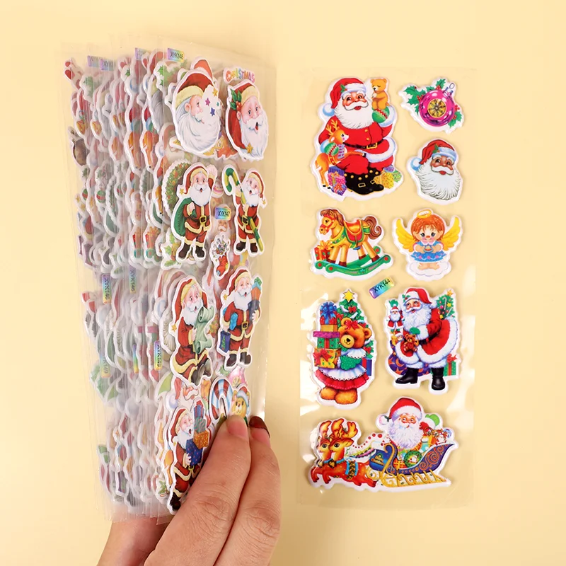 10/20/30Sheets Christmas Party Stickers Birthday Christmas Party Gathering Gift for Girl Boy Stationery Stickers Santa Claus TMZ