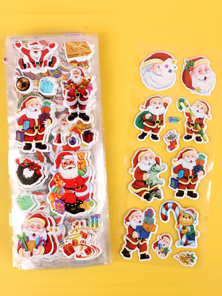 10/20/30Sheets Christmas Party Stickers Birthday Christmas Party Gathering Gift for Girl Boy Stationery Stickers Santa Claus TMZ