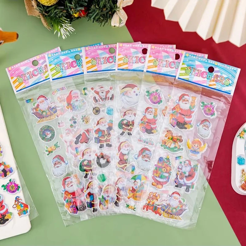 10/20/30Sheets Christmas Party Stickers Birthday Christmas Party Gathering Gift for Girl Boy Stationery Stickers Santa Claus TMZ