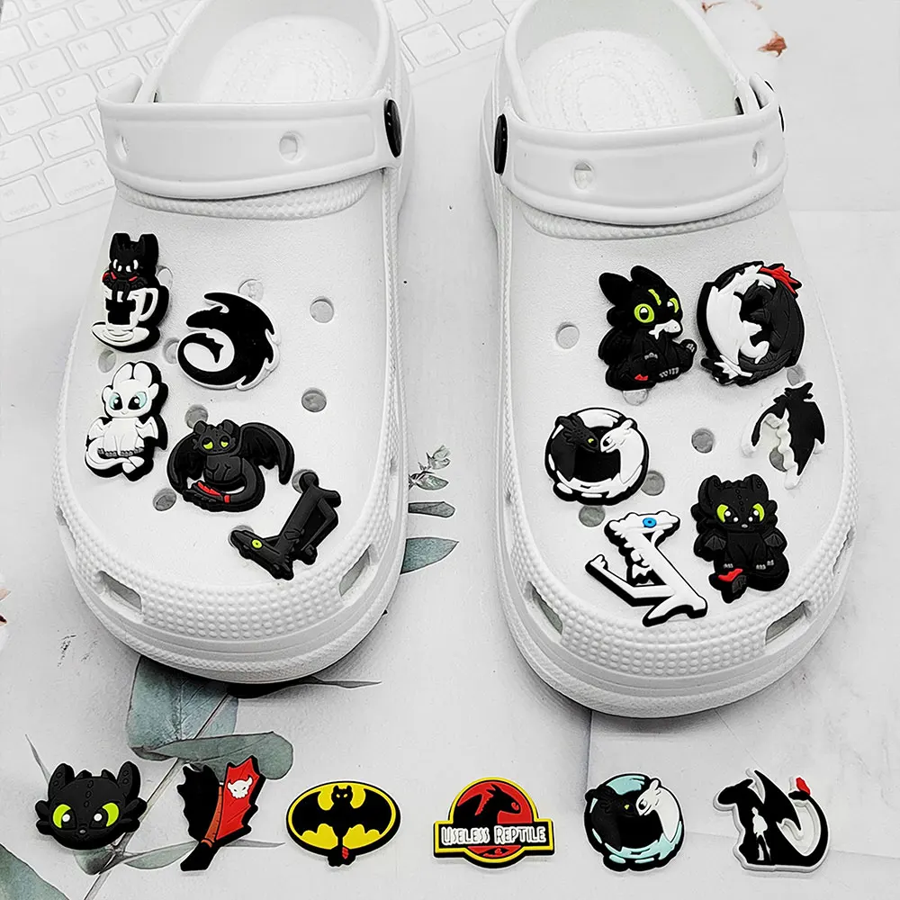 1-16pcs Cartoon Dragon Shoe Charms PVC Anime Shoes Accessories Fashion Boys Sandals Garden Shoe Buckle DIY Charms