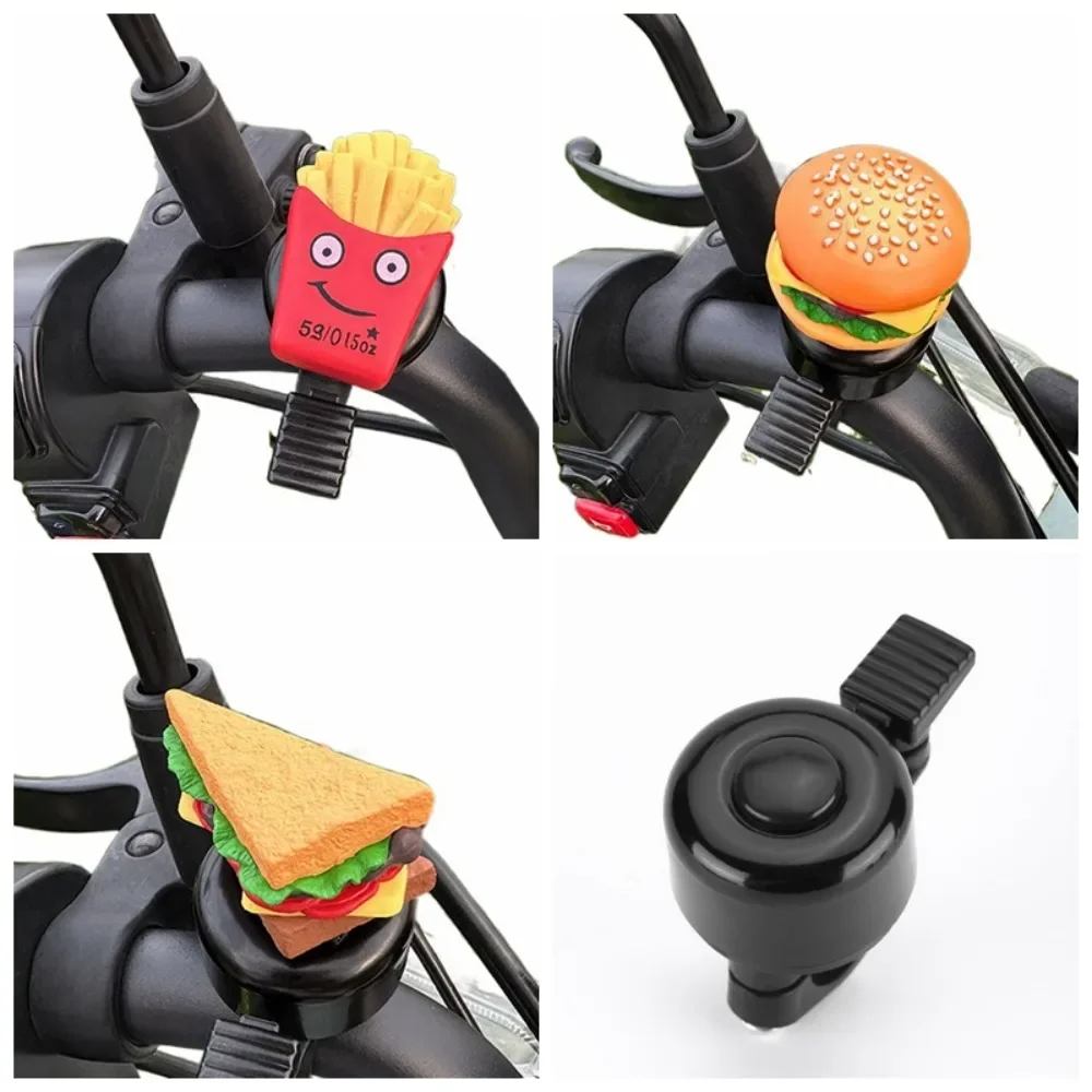 Hamburg Cartoon Bicycle Bell Sandwich French Fries Bicycle Horn Loud Cartoon Bike Scooter Bell Children's Mountain Bike