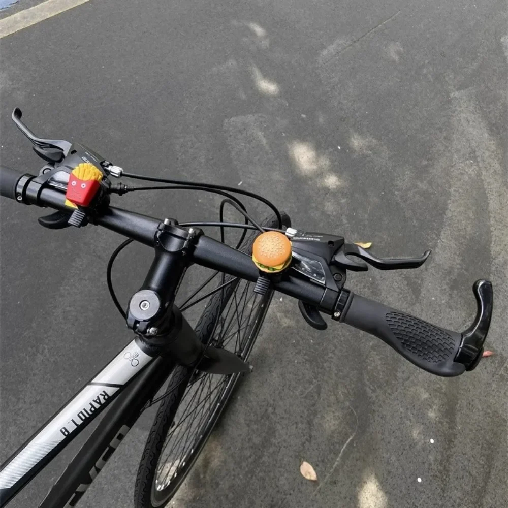 Hamburg Cartoon Bicycle Bell Sandwich French Fries Bicycle Horn Loud Cartoon Bike Scooter Bell Children's Mountain Bike