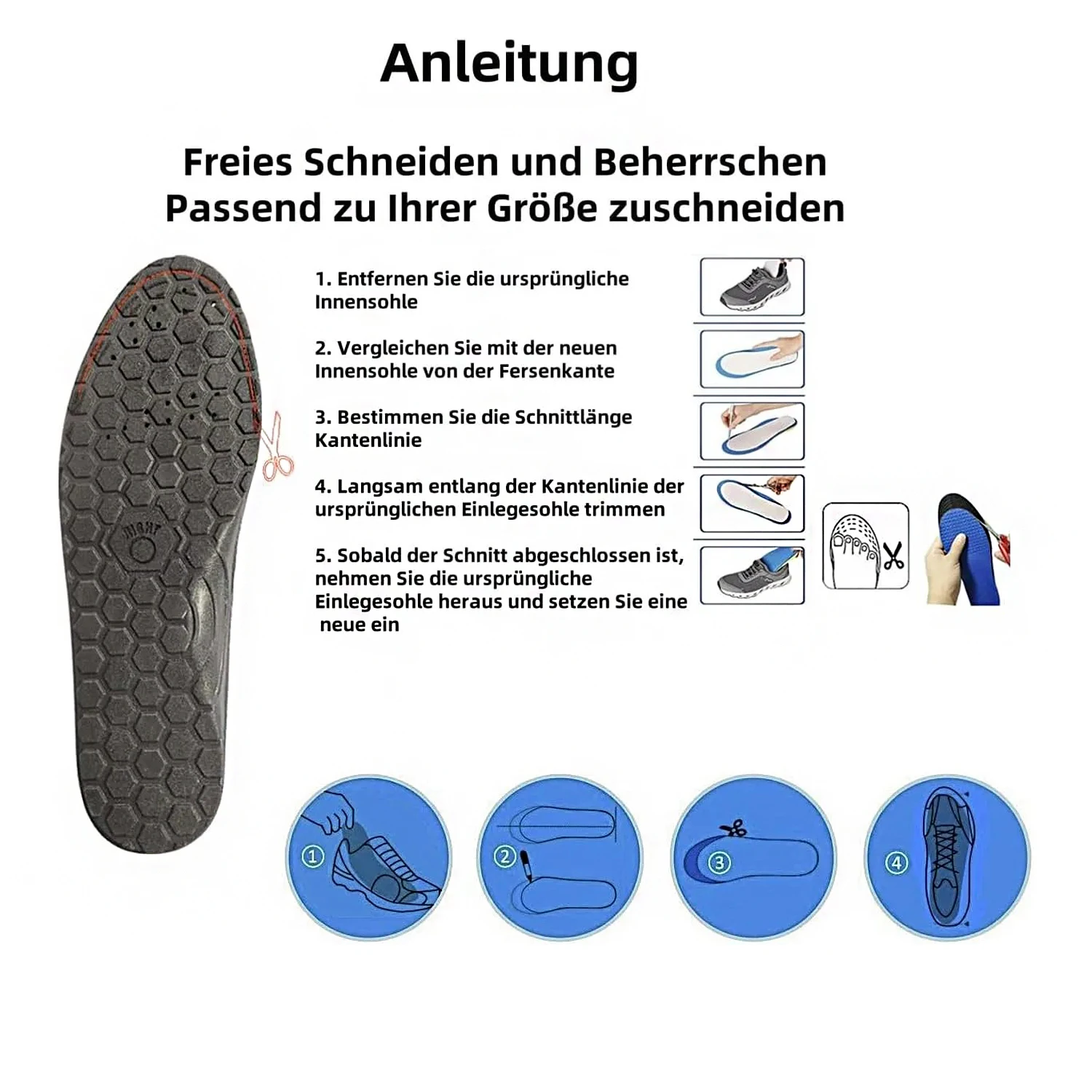 Foot Acupressure Insoles Magnetic Therapy Reflexology Health Care Shoes Pads Arch Support Shock Absorption Comfort Shoes Soles