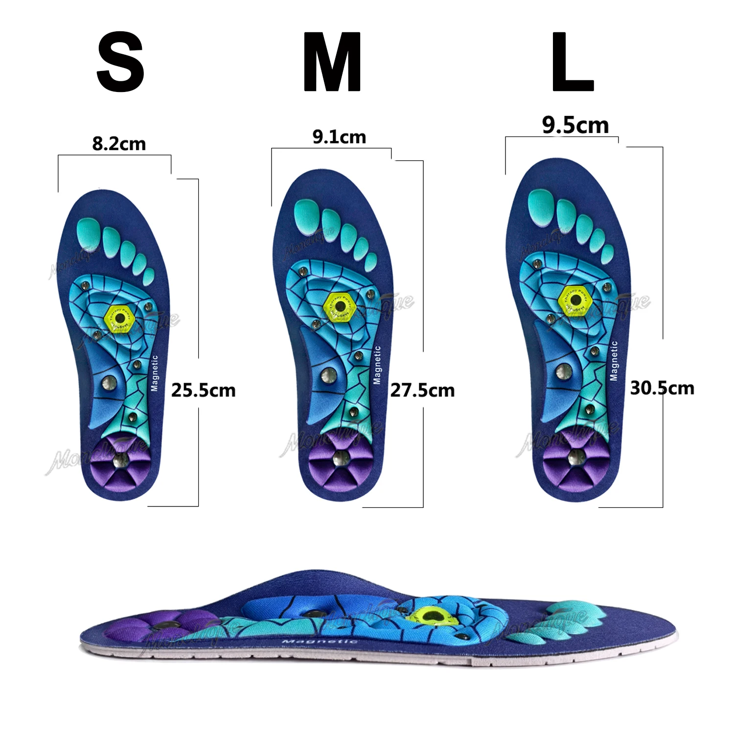 Foot Acupressure Insoles Magnetic Therapy Reflexology Health Care Shoes Pads Arch Support Shock Absorption Comfort Shoes Soles