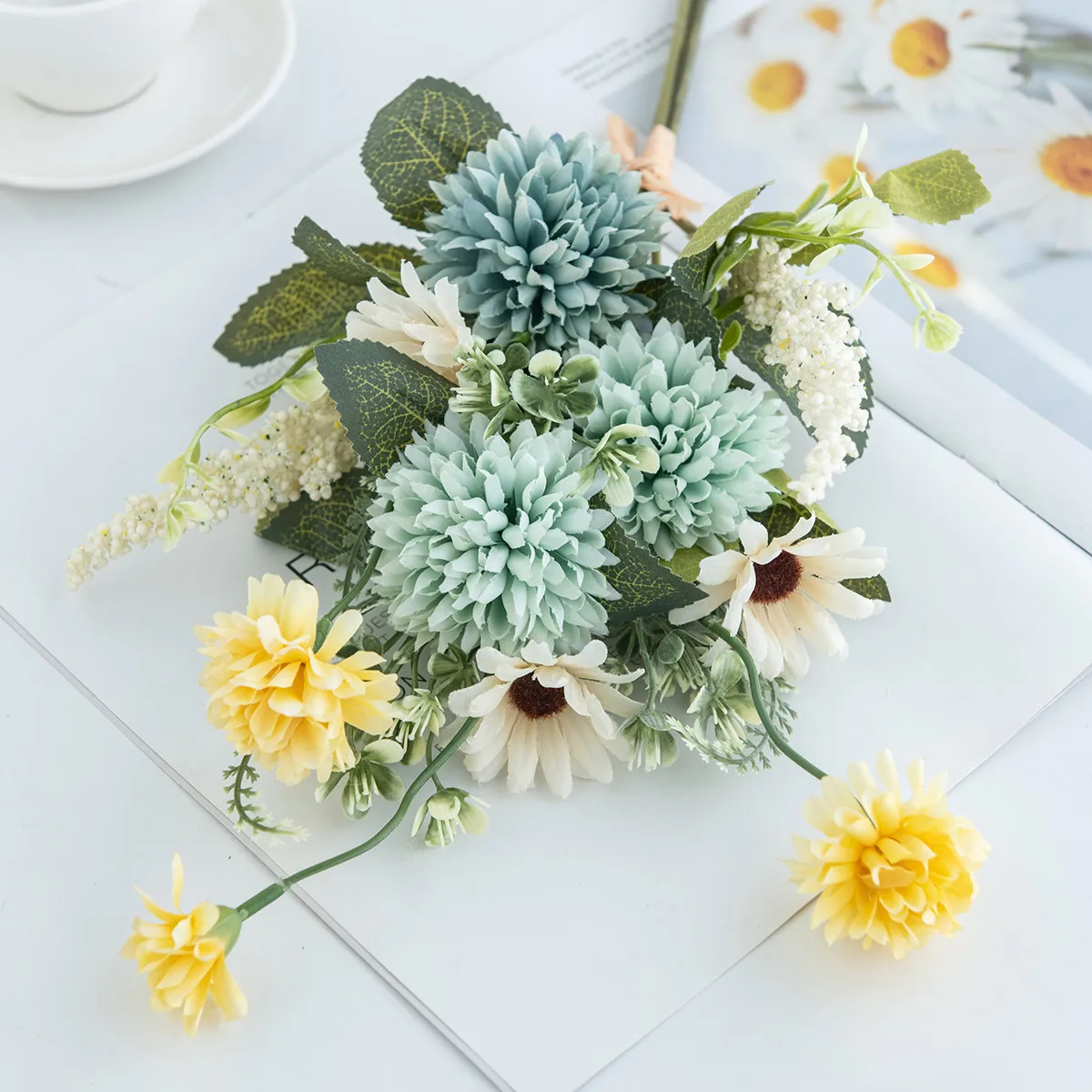1/2pc Silk Artificial Flowers Bulbous Chrysanthemum Bubble Festival Wreaths Wedding Bridal Bouque Home Room Yard Decor Diy Gifts