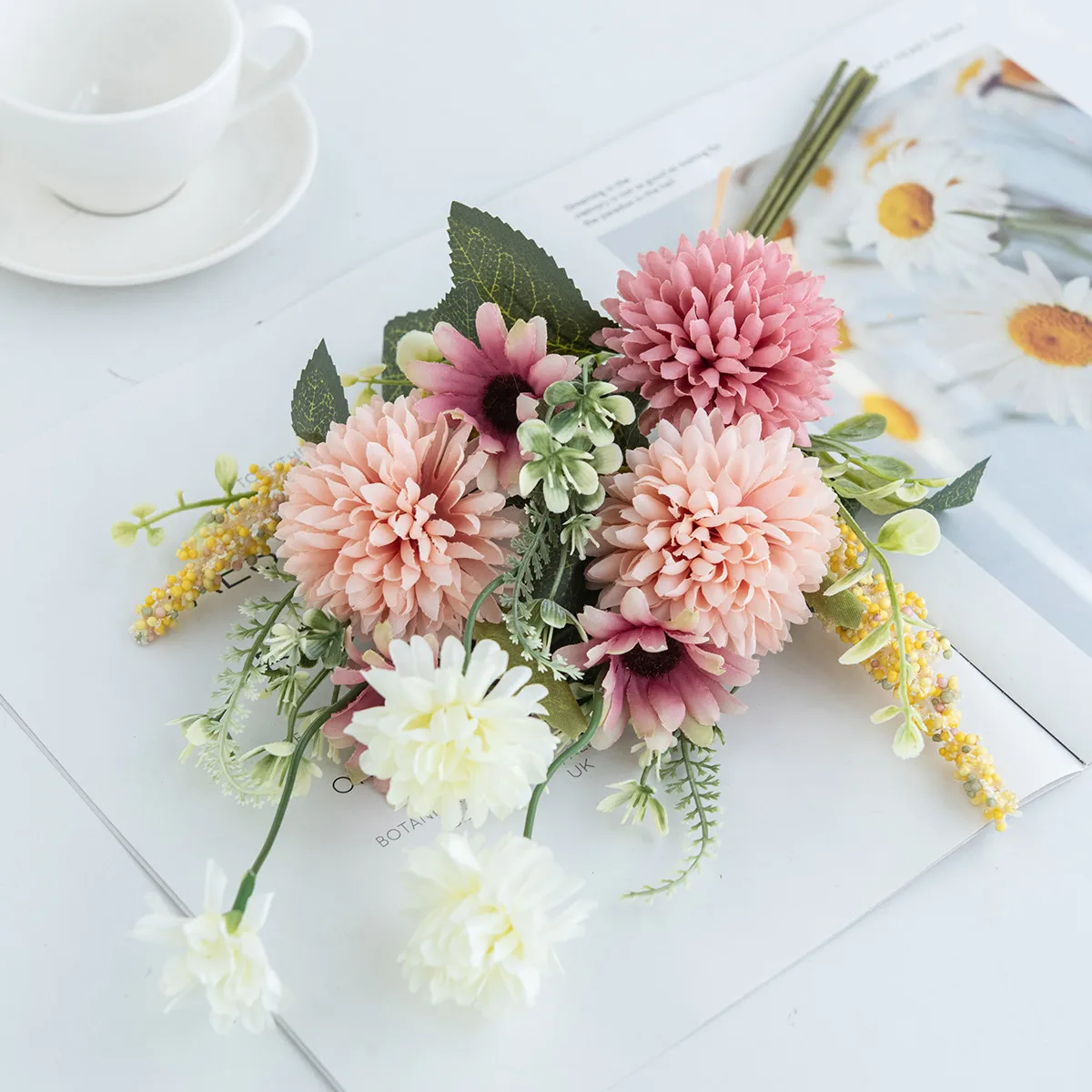 1/2pc Silk Artificial Flowers Bulbous Chrysanthemum Bubble Festival Wreaths Wedding Bridal Bouque Home Room Yard Decor Diy Gifts
