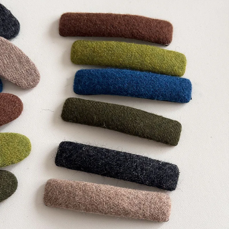 1pcs Popular Niche Design New BB Clip Fabric Autumn and Winter Hair Clip Top Broken Hair Flowing Sea Clips Back Simple Headpiece