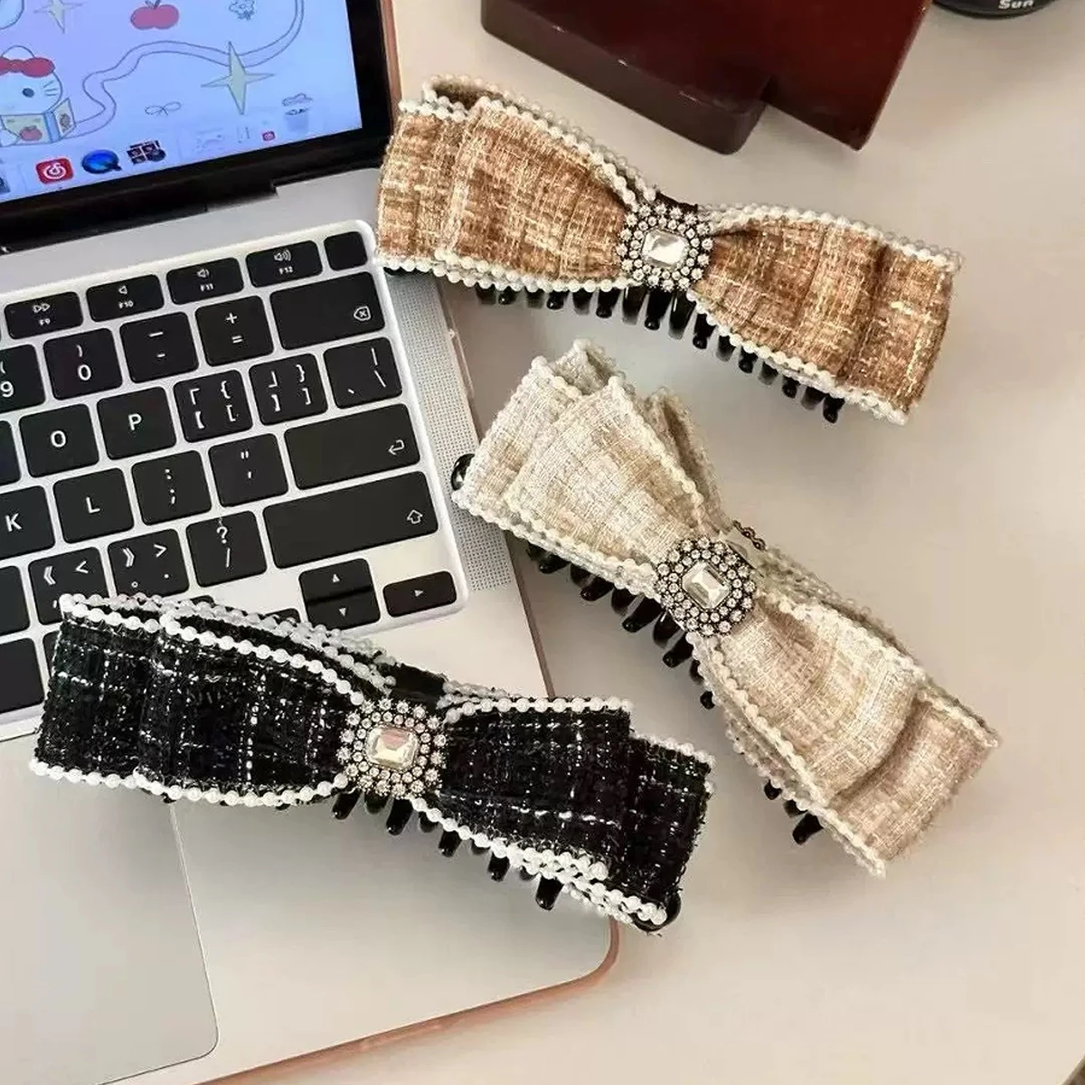 1pc Korean-style hollow knitted autumn and winter high-elastic hair tie for buns and high ponytails hairstyle hair accessories